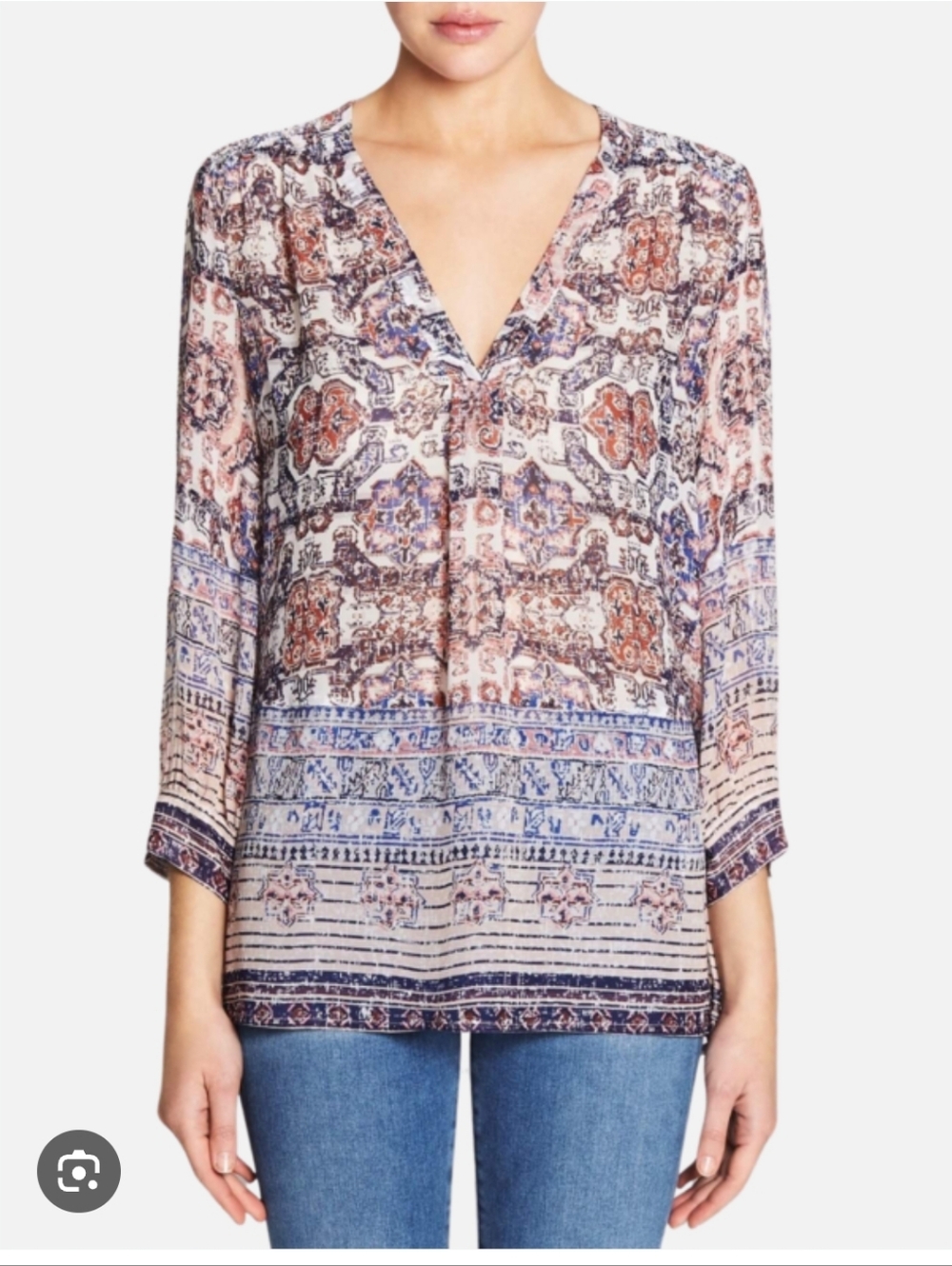 JOIE |  Women's Aceline Blouse 100% Silk Dusty Pink Size L